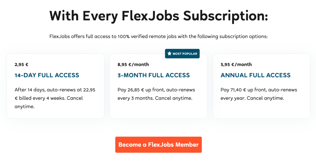 FlexJobs pricing