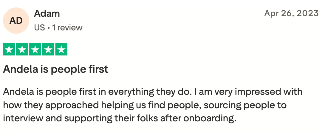 Andela 5-star review