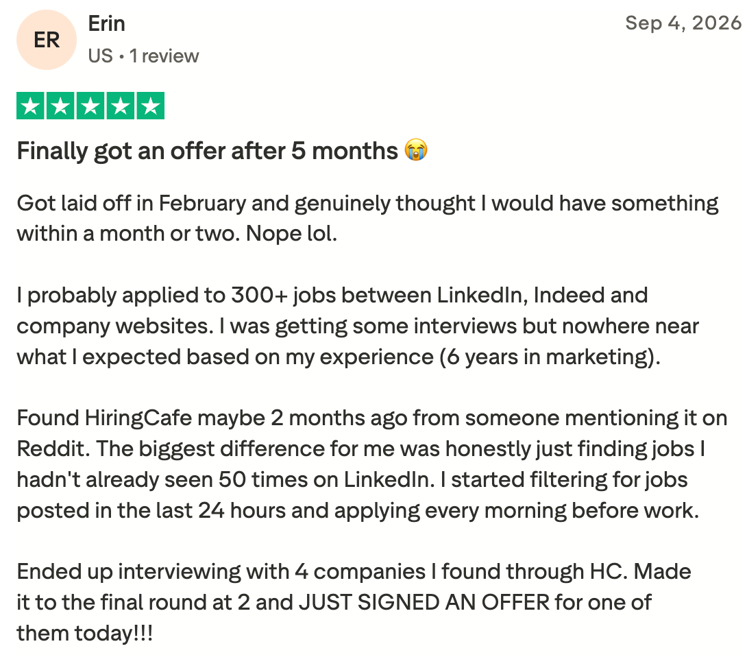 HiringCafe review