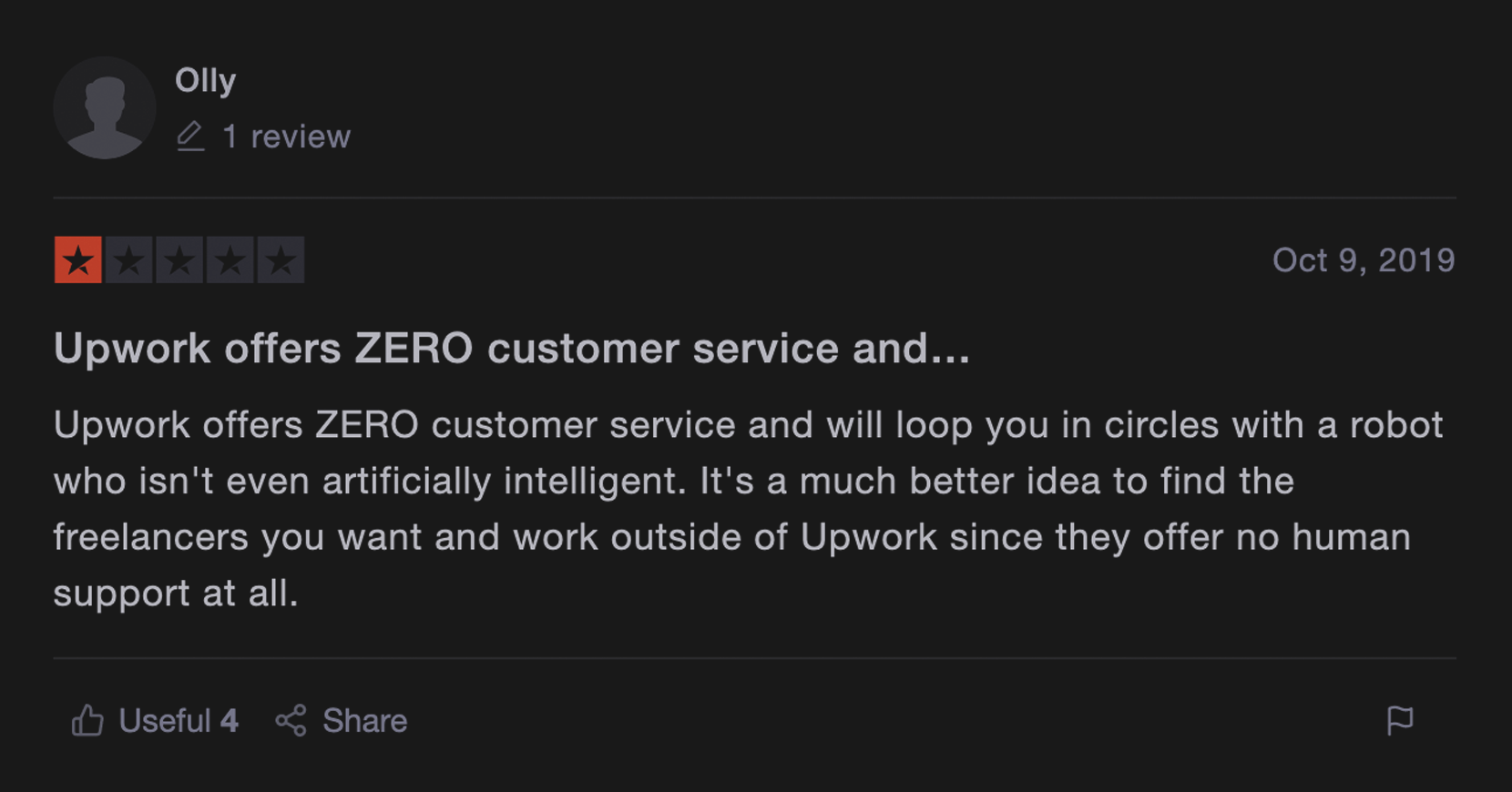 Upwork review from real customer 10