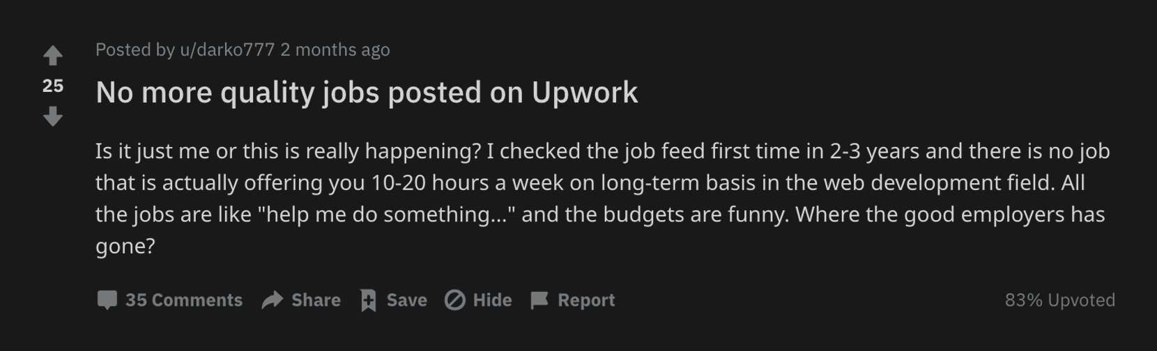 Upwork review from real customer 13