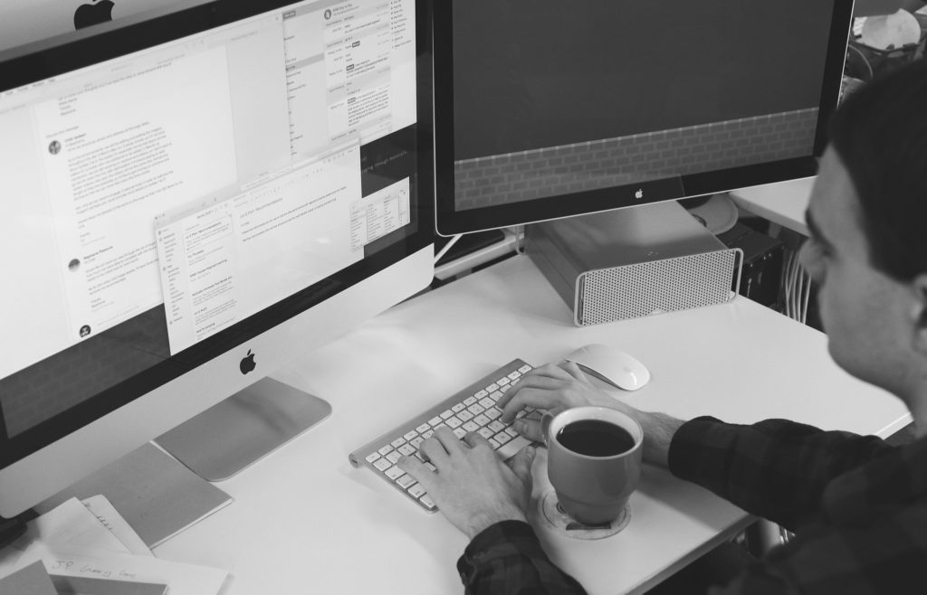 working desk of a programmer