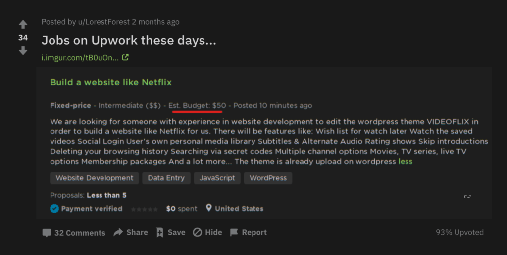 Upwork review from real customer 15