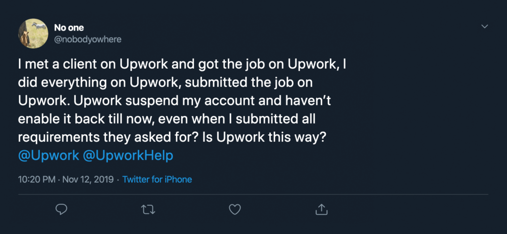 Upwork review from real customer 19