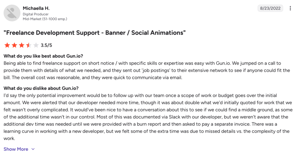 Gun.io positive review