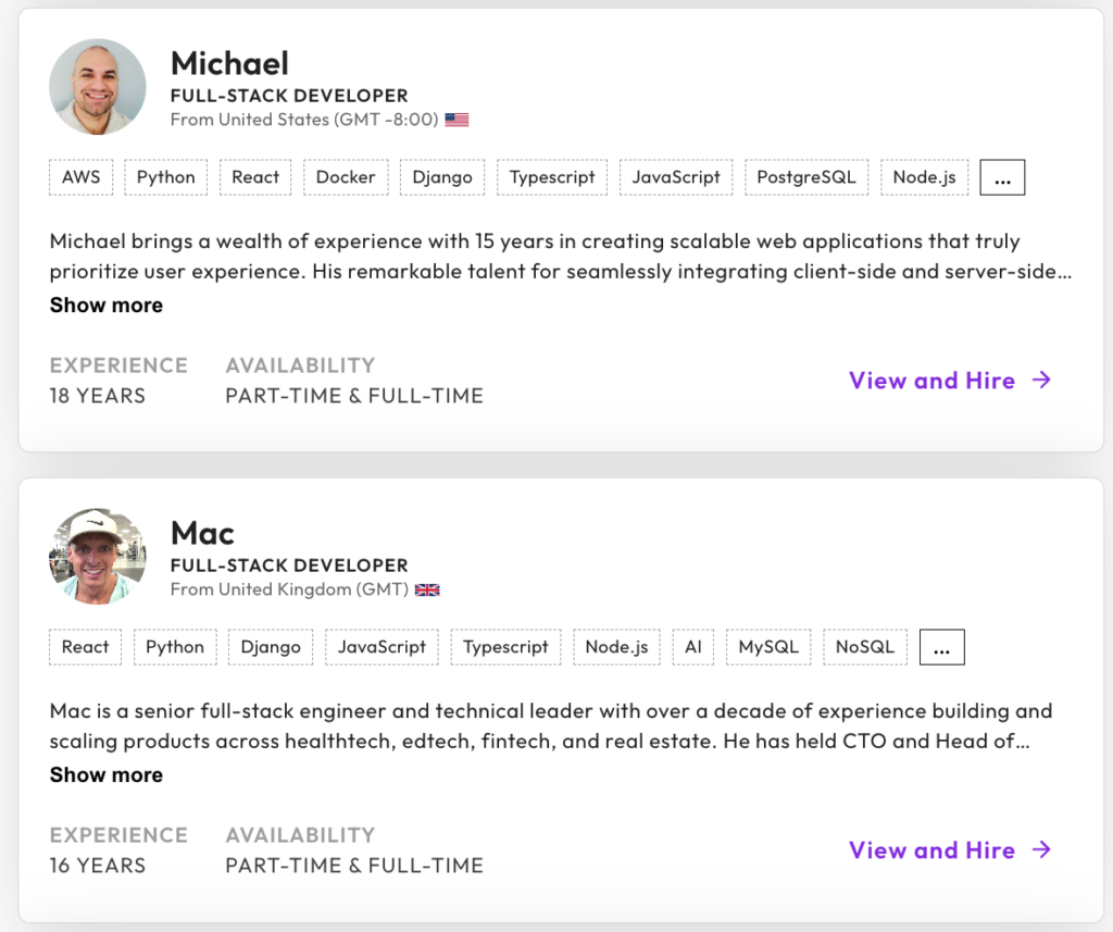Lemon.io talent marketplace for vetted senior developers