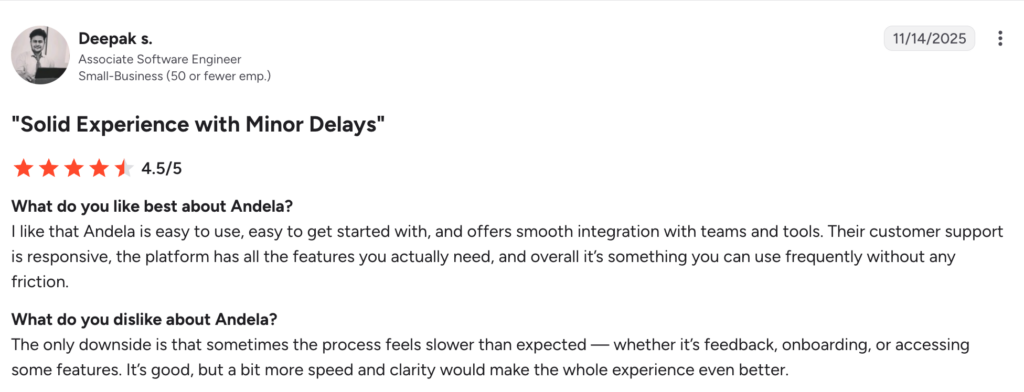Andela positive review