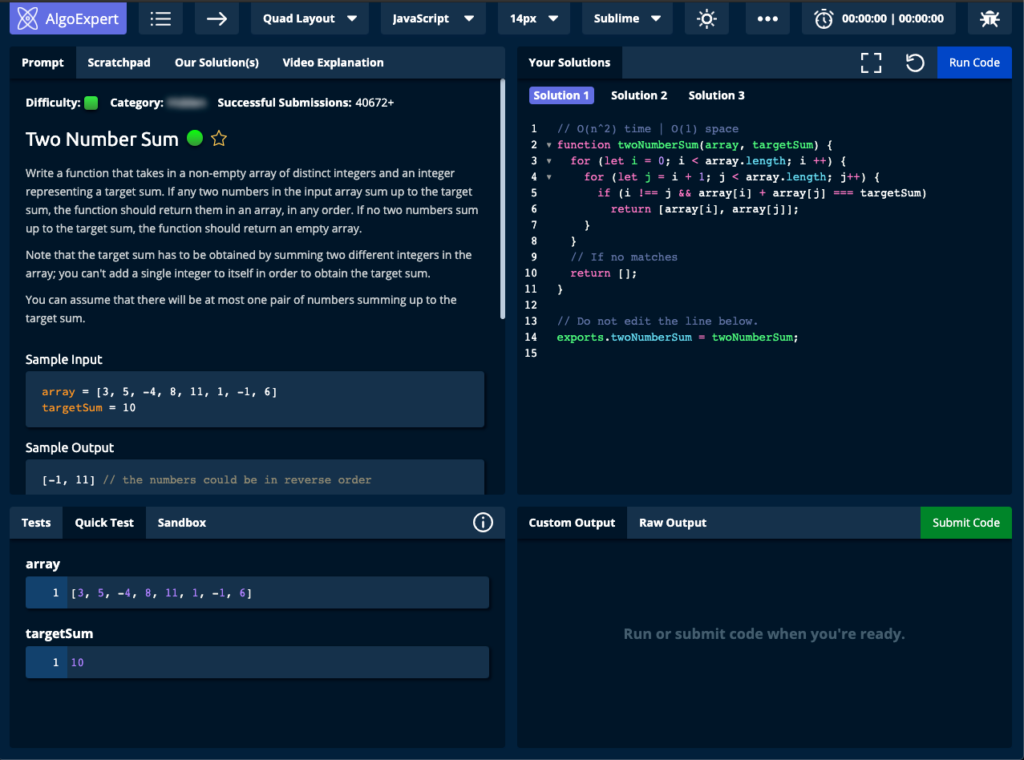 AlgoExpert interface