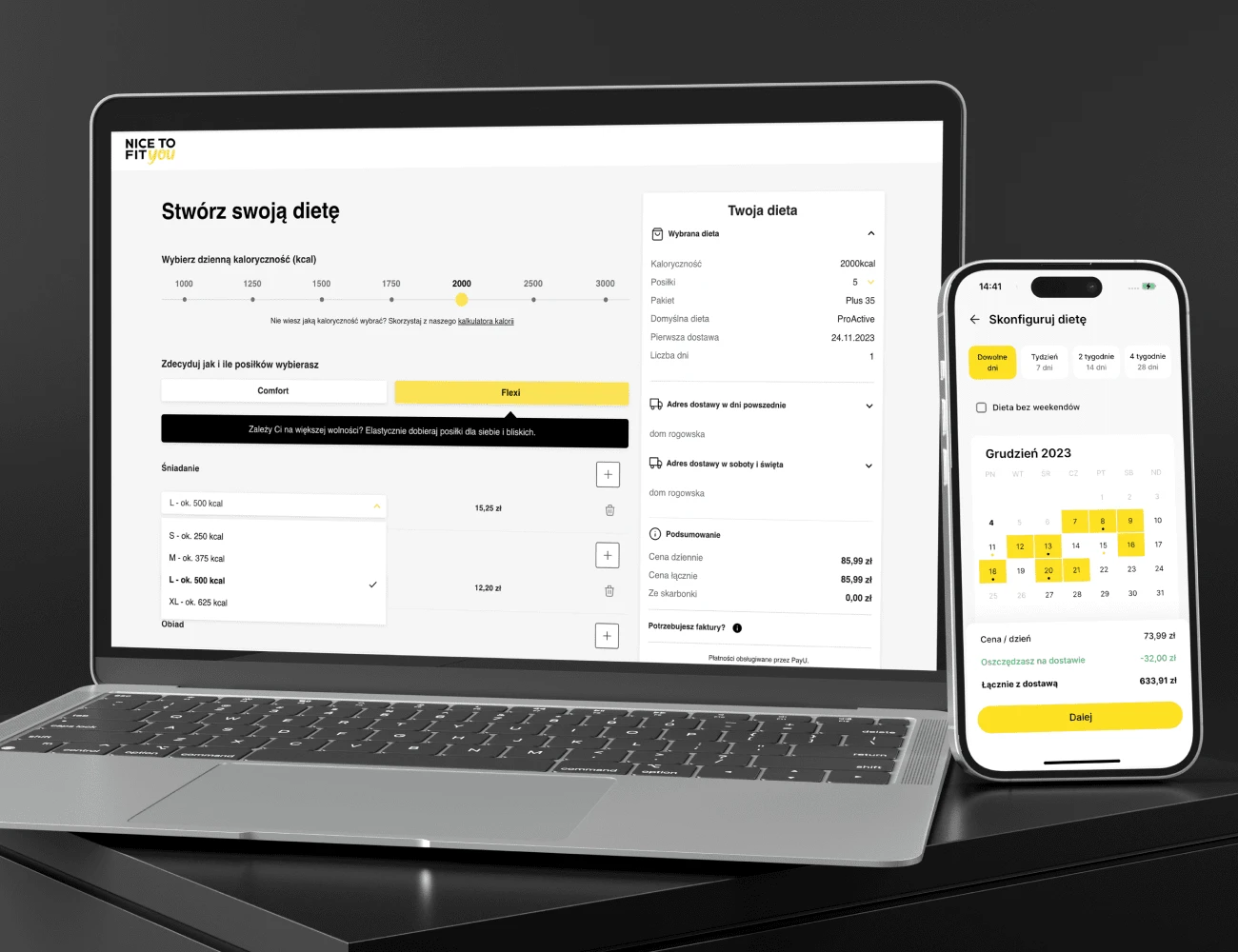 A diet catering mobile app for Nice To Fit You (NTFY) by Droids On Roids