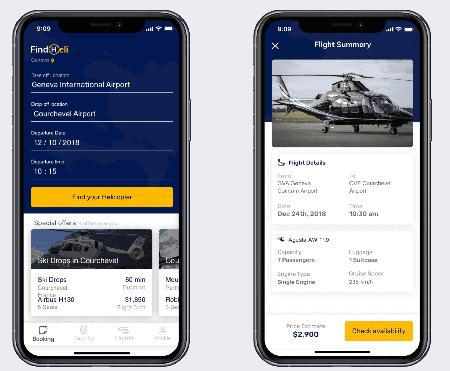 Helicopter booking app by Cheesecake Labs