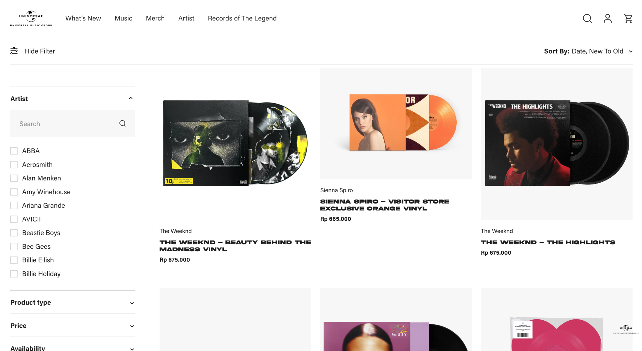 Shopify web development for Universal Music by 360&5