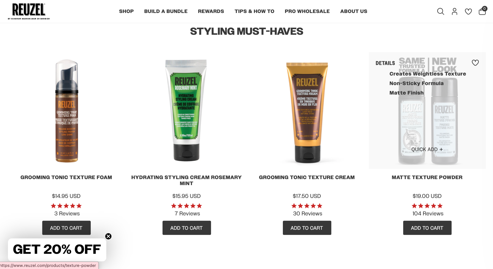 Reuzel, D2C brand website by ITGeeks