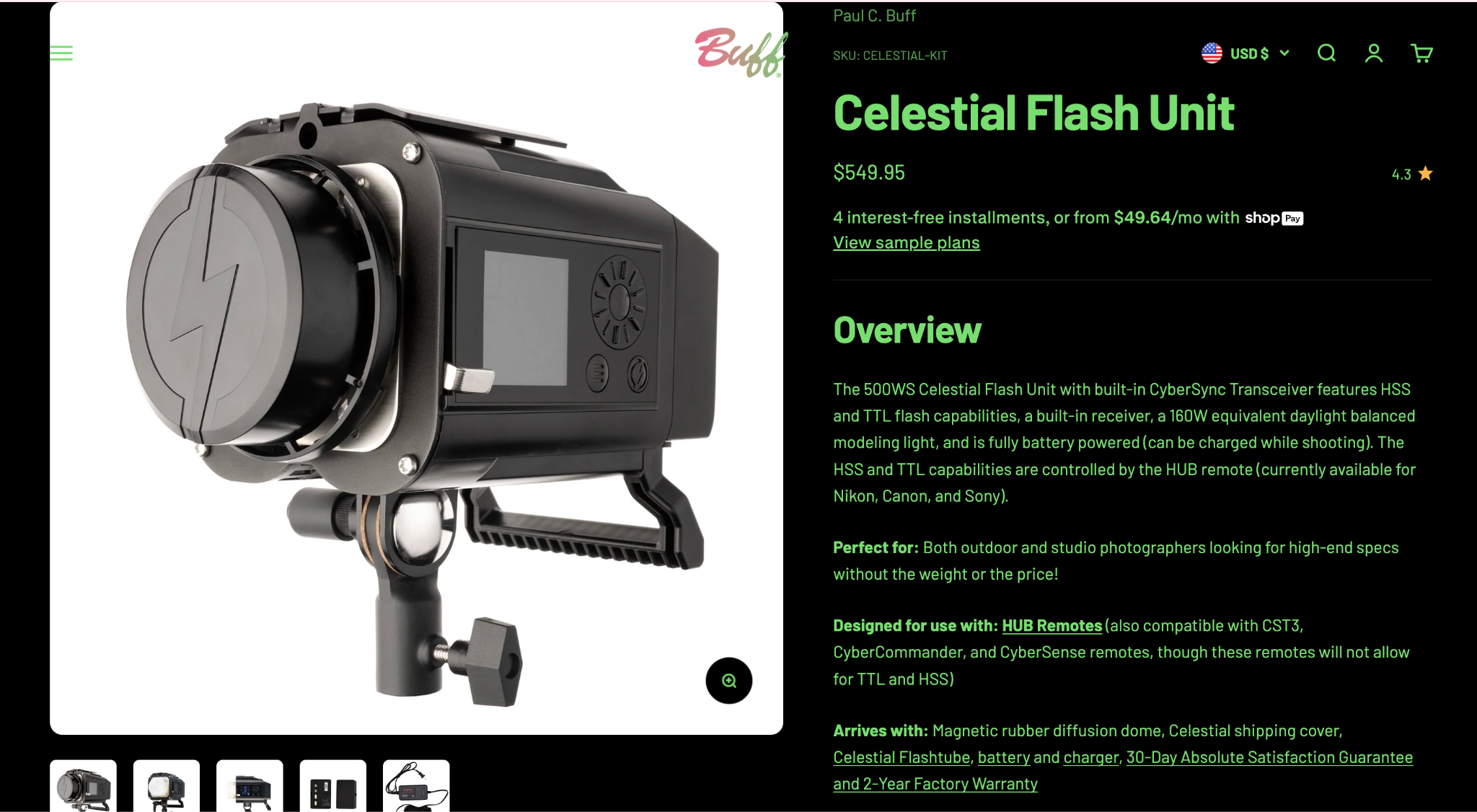 Shopify- and AI-powered Paul C. Buff’s website enhanced by MLVeda