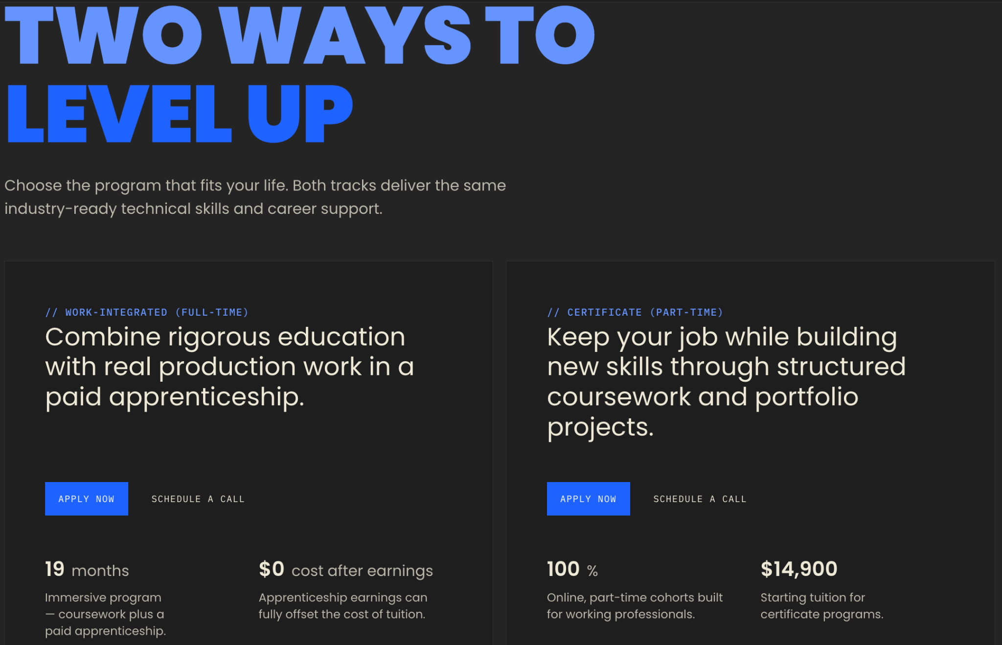 Two education approaches at the Flatiron School